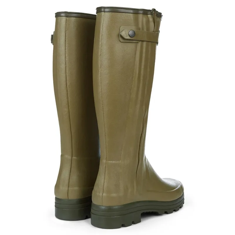 Le Chameau Mens Chasseur 41cm Calf Vert Vierzon Neoprene Lined Wellingtons -2